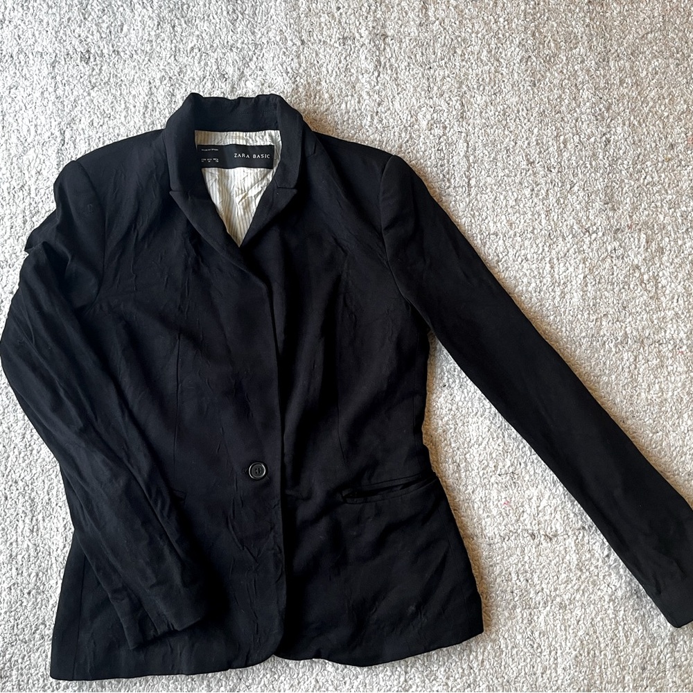 Zara Basics Black Blazer Medium